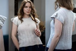 Женский пуловер без швов от Norah Gaughan вязаный спицами