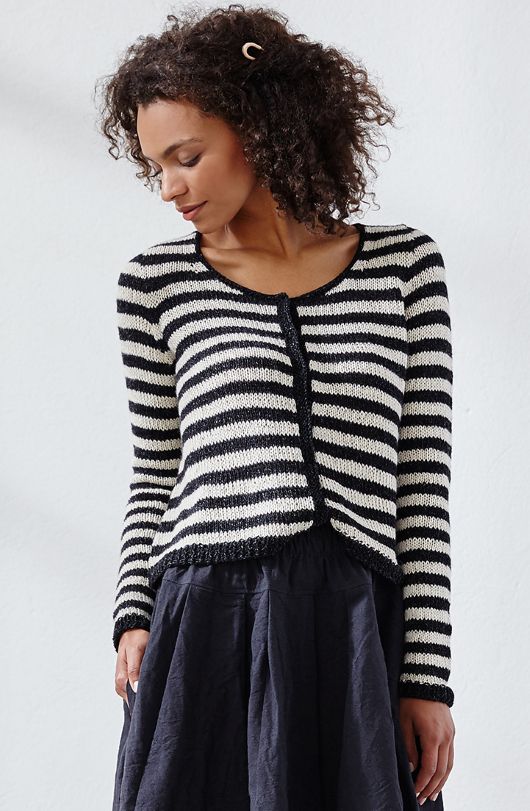 Кардиган вязаный в полоску