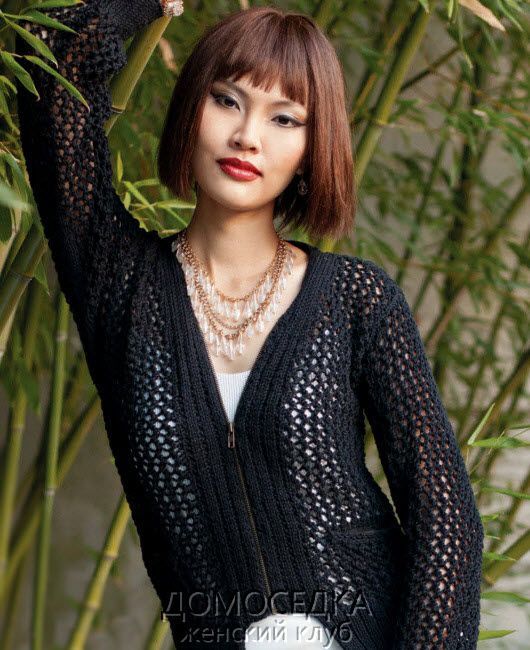 Вязаный жакет на молнии